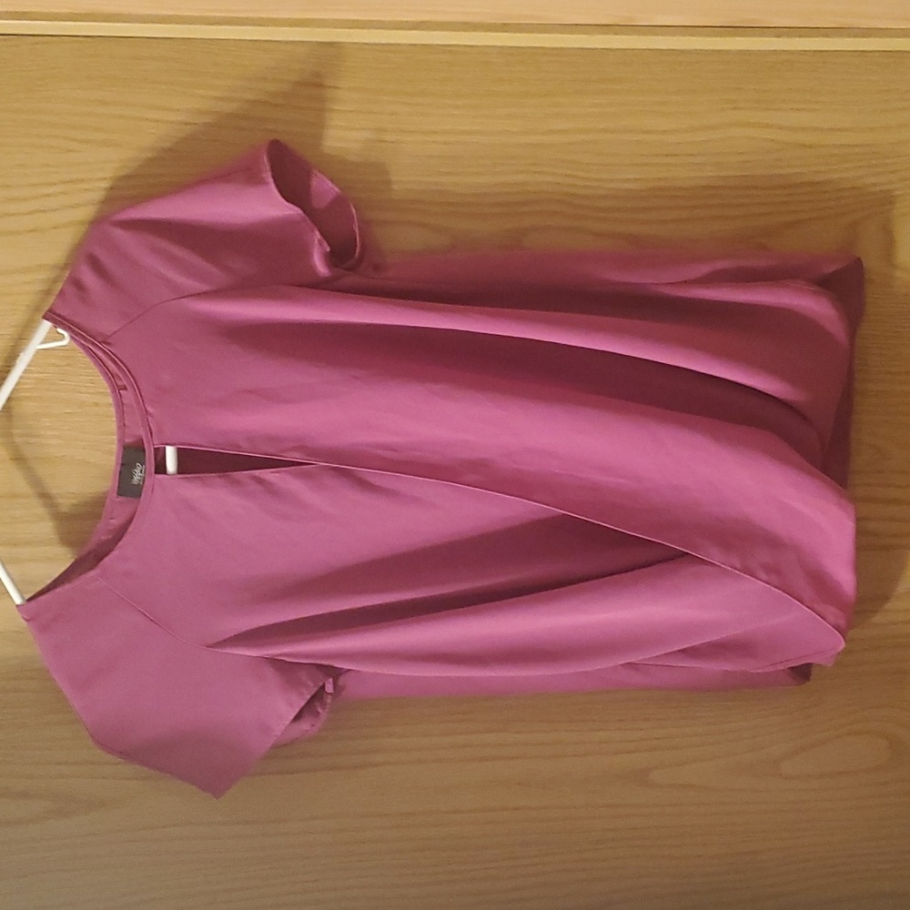 Mossimo Surplice Blouse w/ Keyhole Neckline; XS; Ruber Pink